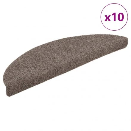 vidaXL 10 db bézs tűlyukasztott öntapadó lépcsőszőnyeg 56 x 17 x 3 cm