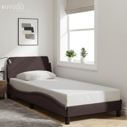 vidaXL sötétbarna szövet ágykeret matrac nélkül 90x200 cm