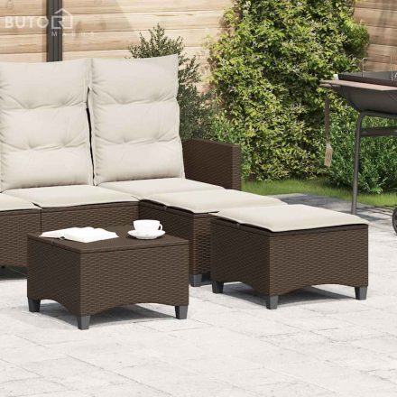 vidaXL 2 db barna polirattan kerti székek párnákkal 55x55x36 cm