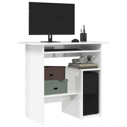 vidaXL magasfényű fehér szerelt fa íróasztal 80 x 45 x 74 cm