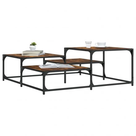 vidaXL füstös tölgy színű szerelt fa dohányzóasztal 107 x 107 x 40 cm